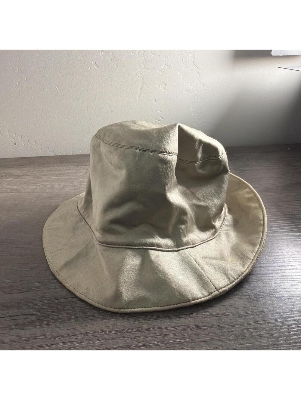 Emporio Armani Bucket Hat Tan Made In Italy Size 57 100% Polyester